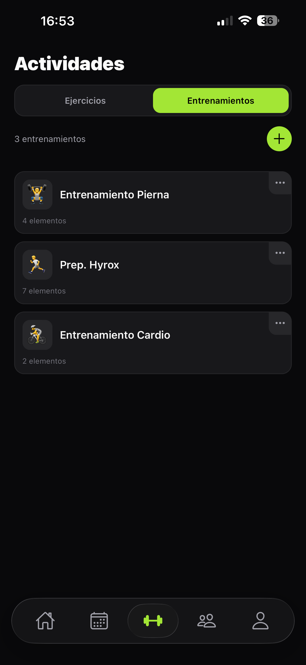 Tus entrenamientos — Rutinas listas para repetir
