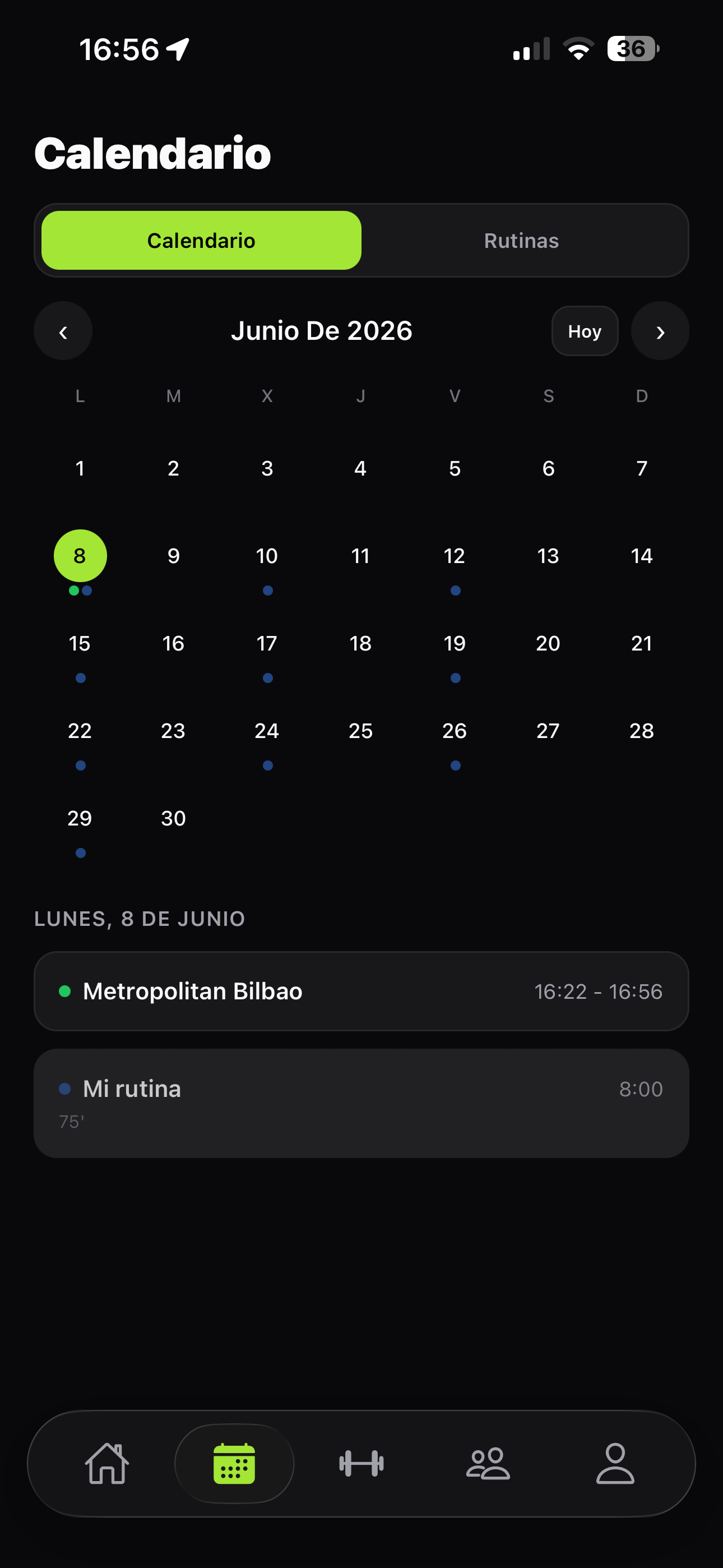 Calendario — Tu semana de un vistazo